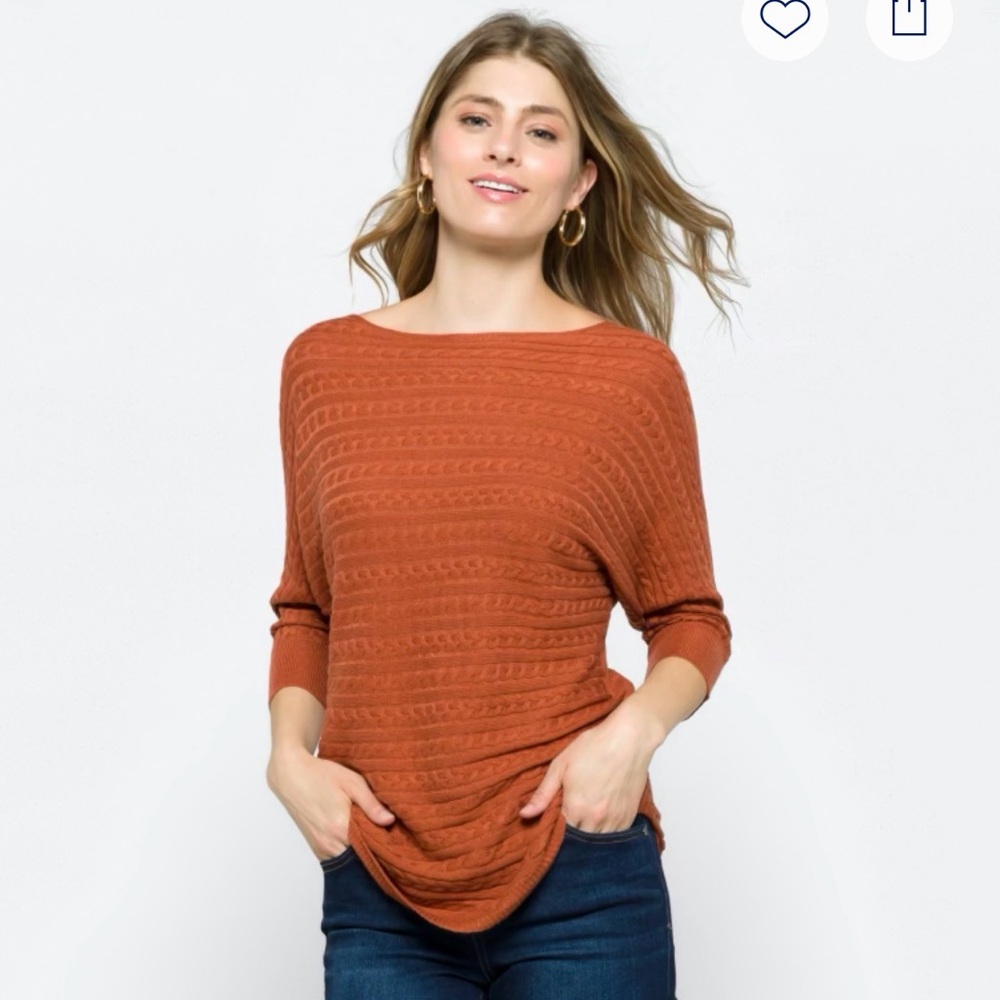 Stitch Fix Market & Spruce Burnt Orange Dolman sleeve Sweater